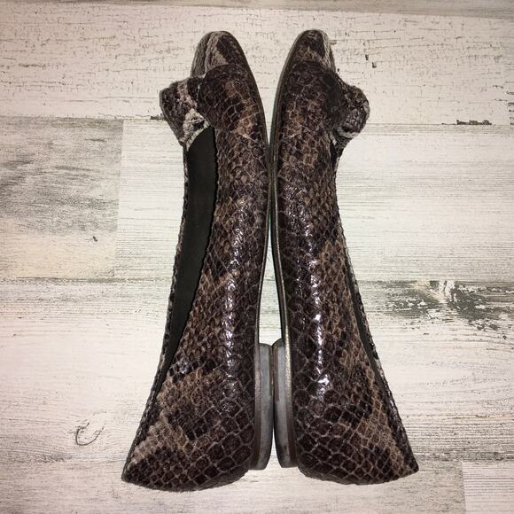 Stuart Weitzman Ballerina Flats Womens 6 Snake Skin Animal Print Ballet Shoes - Picture 7 of 11